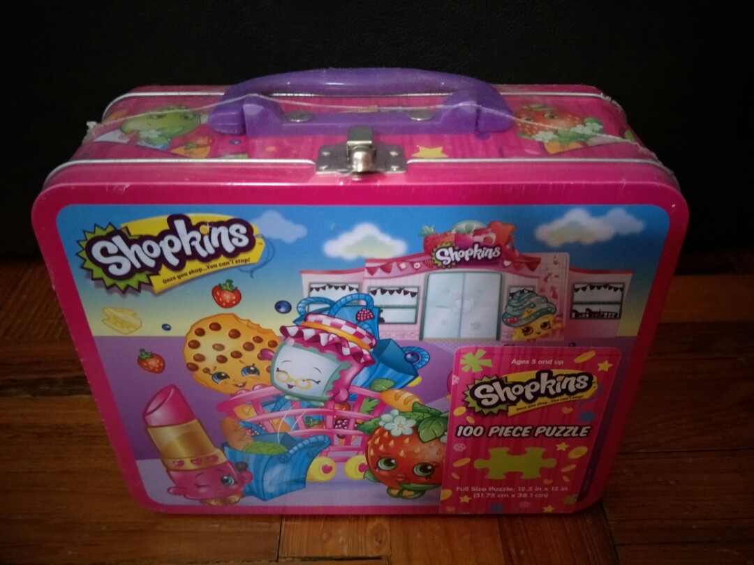 Shopkins 100 Pieces Puzzle with nice tin case. Hobbies Toys Toys Games on Carousell
