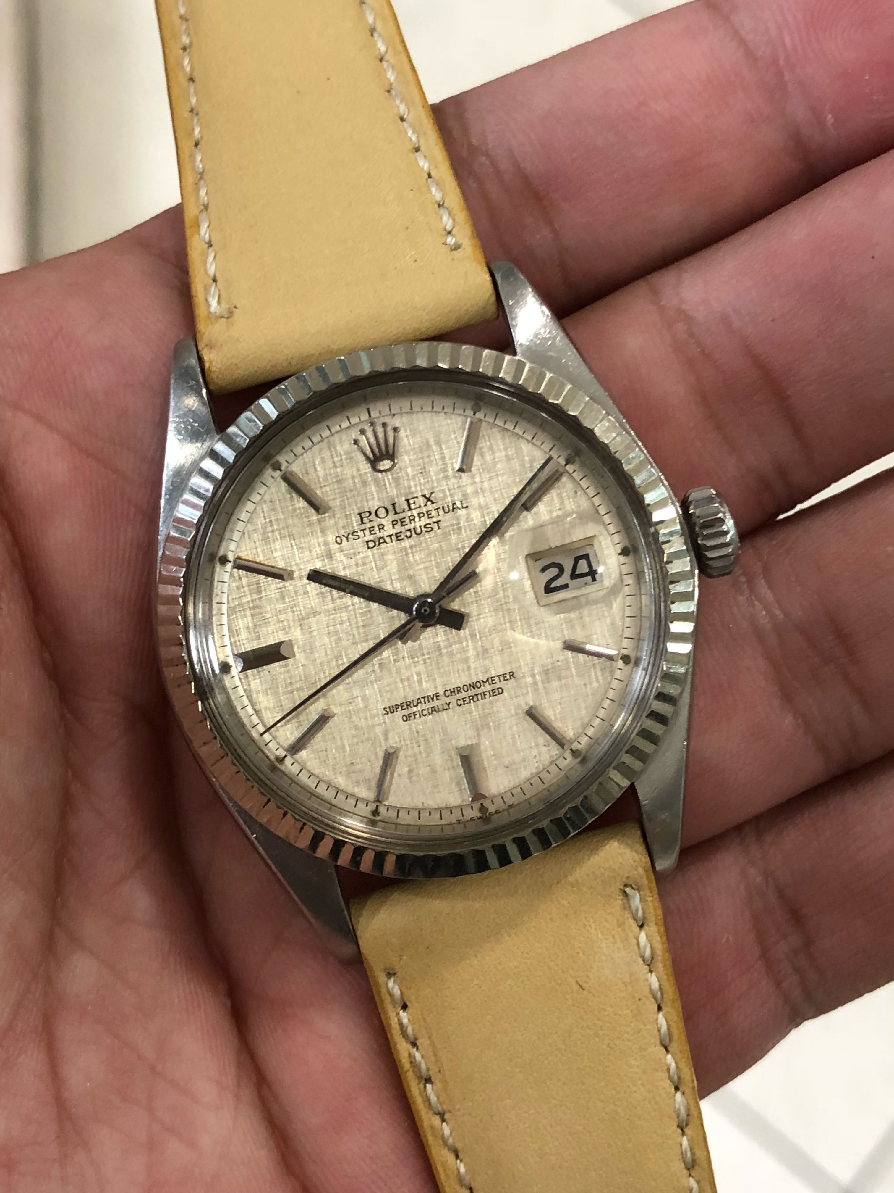 linen dial rolex