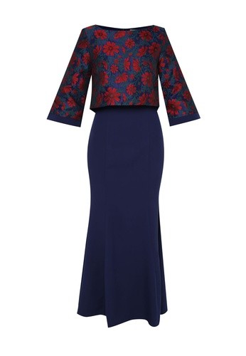 Zalia jacquard double layer dress top