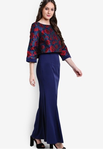 Zalia jacquard double layer dress top