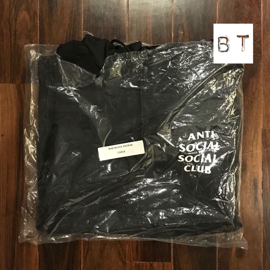 Final Price Anti Social Social Club ASSC Mak Black Anorak. Size L