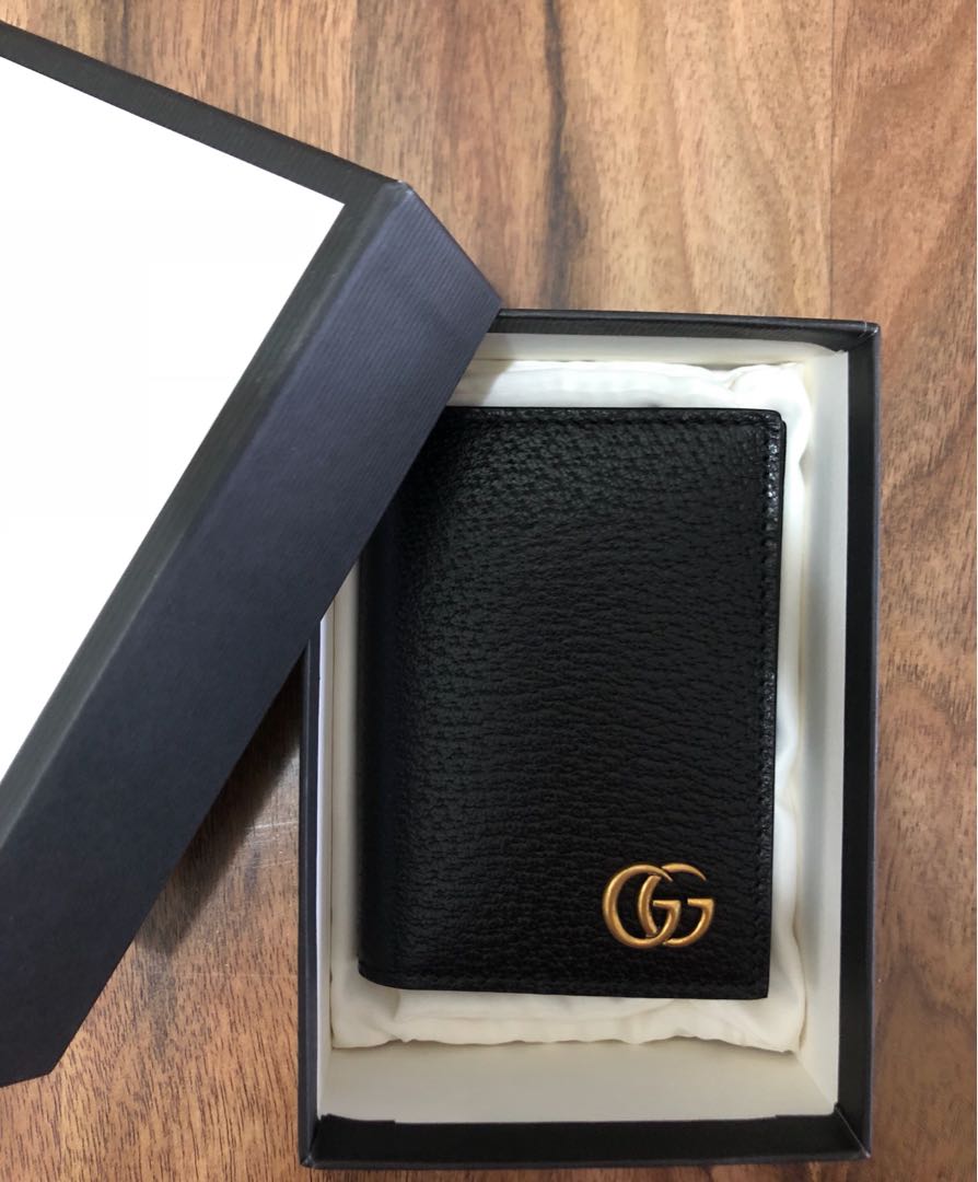 Brand New Gucci Marmont Leather Fold over Card Case
