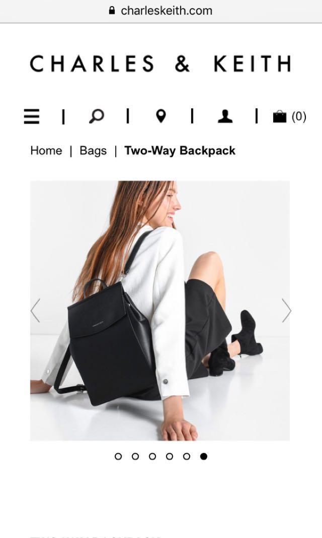 Charles and keith two way backpack discount