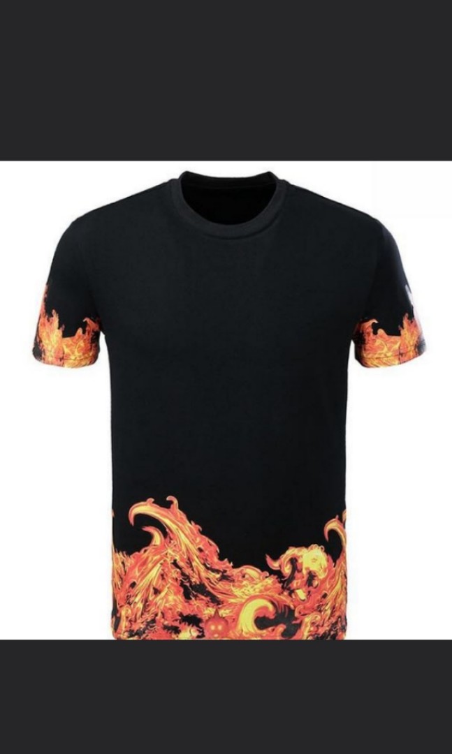 Givenchy flame lava tee Men s Fashion Tops Sets Tshirts
