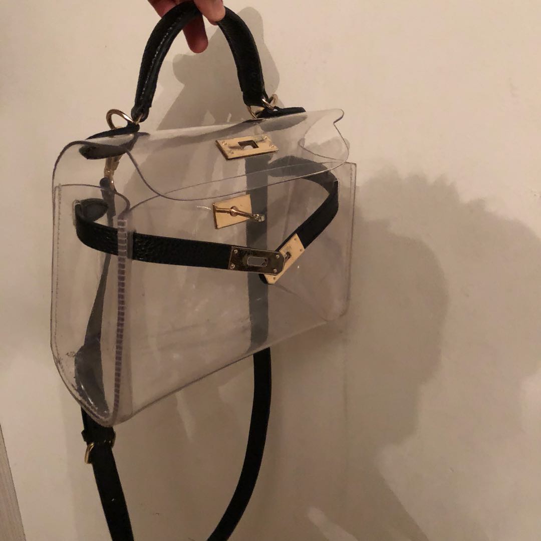 clear hermes inspired bag
