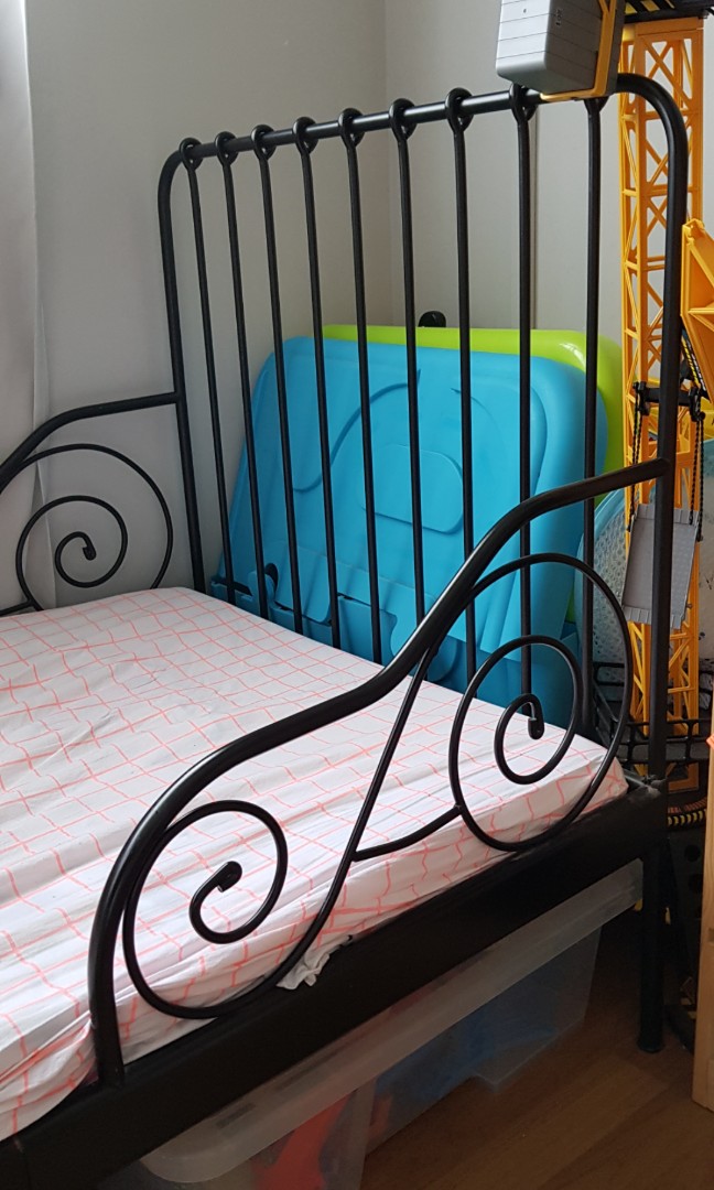 Ikea Extendable Children Bed (Black), Babies & Kids, Baby Nursery
