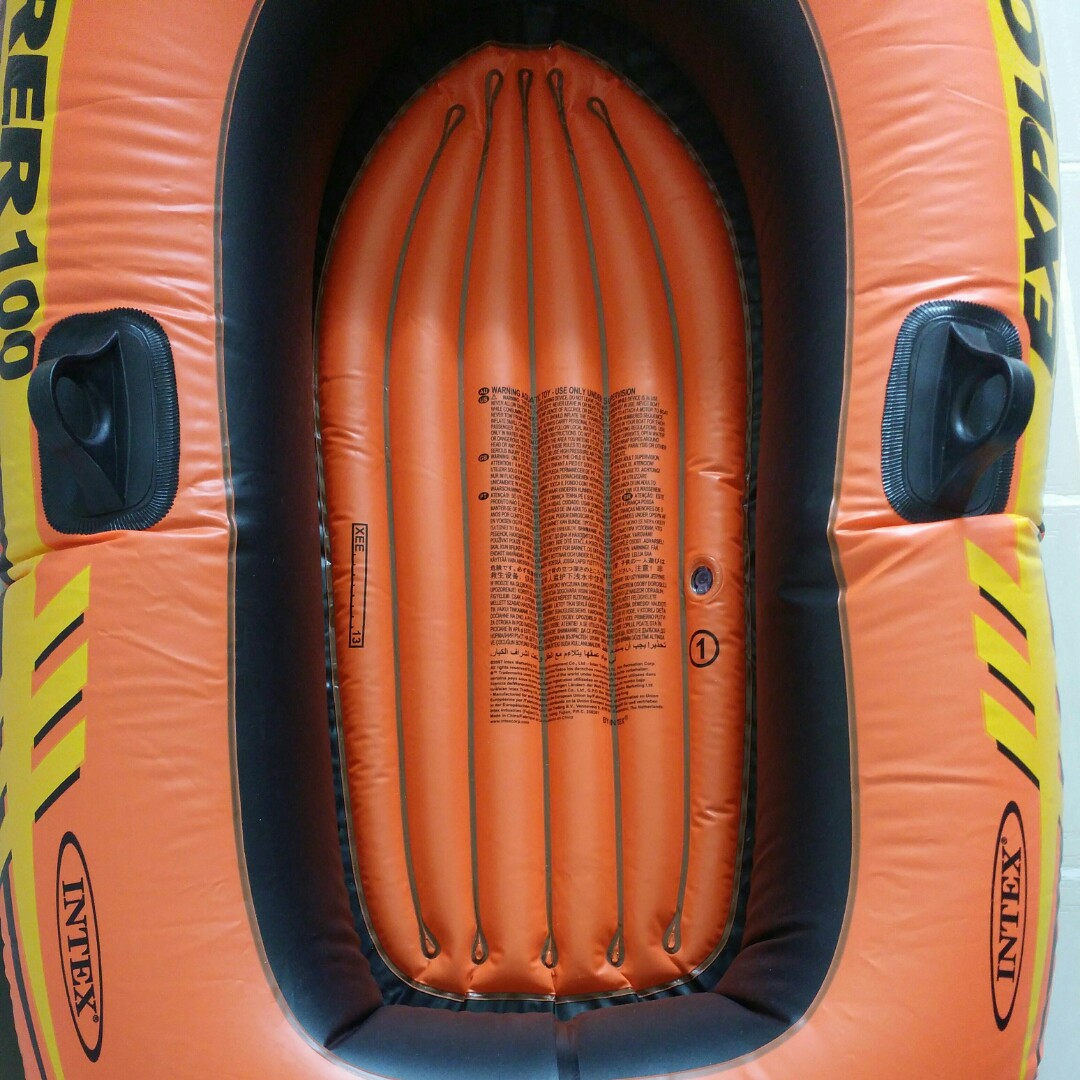 Intex Explorer 100 Inflatable Raft Boat Without Paddle Floaters