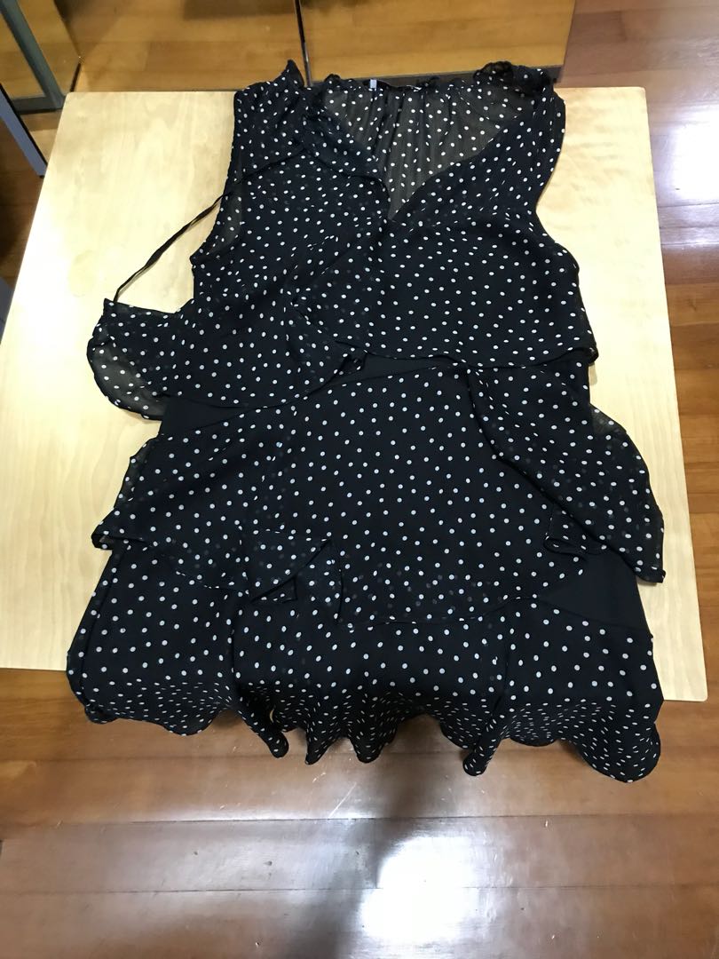 mango black polka dot dress