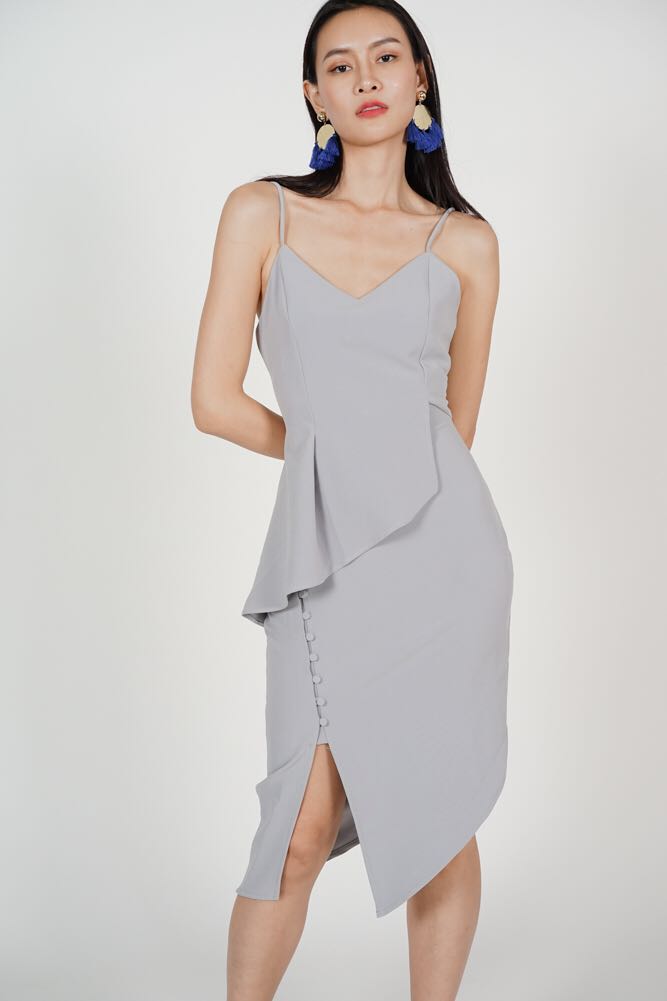 grey peplum dress