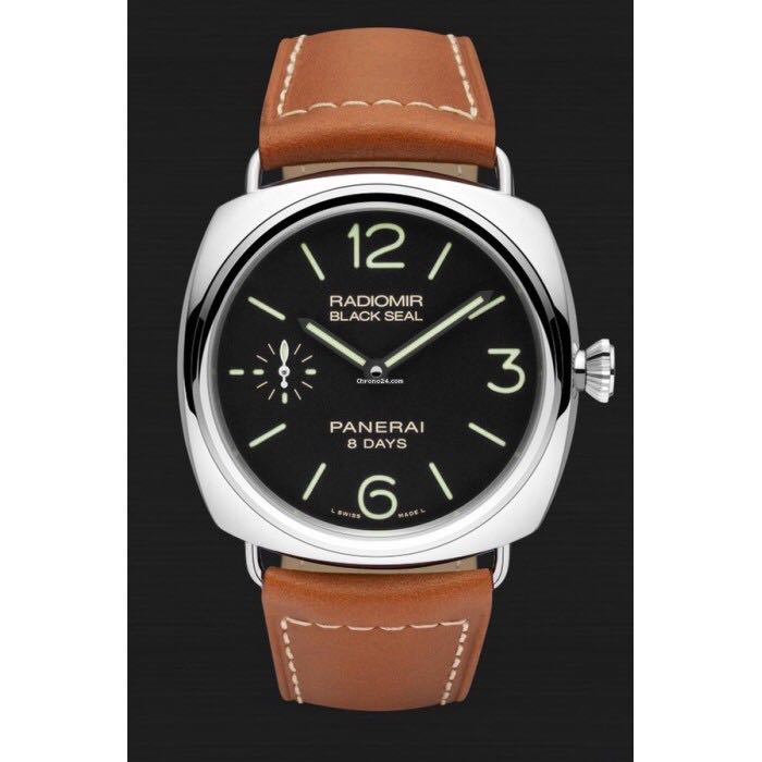 Panerai Pam 609 Radiomir Black Seal 8 days 45MM blk dial brw strap