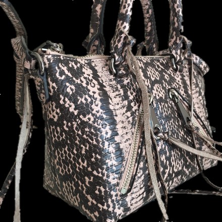 Rebecca Minkoff Micro Moto Blush Python Luxury Bags Wallets on