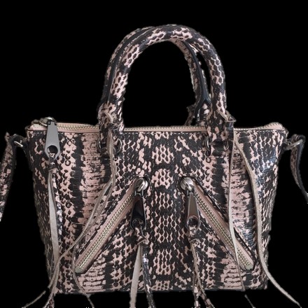 Rebecca Minkoff Micro Moto Blush Python Luxury Bags Wallets on