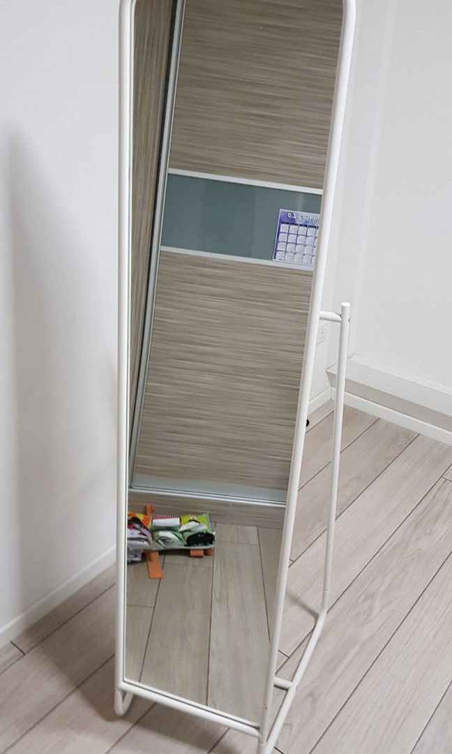 Ikea Standing Mirror With Hooks And Clothes Hanging Function 9 10