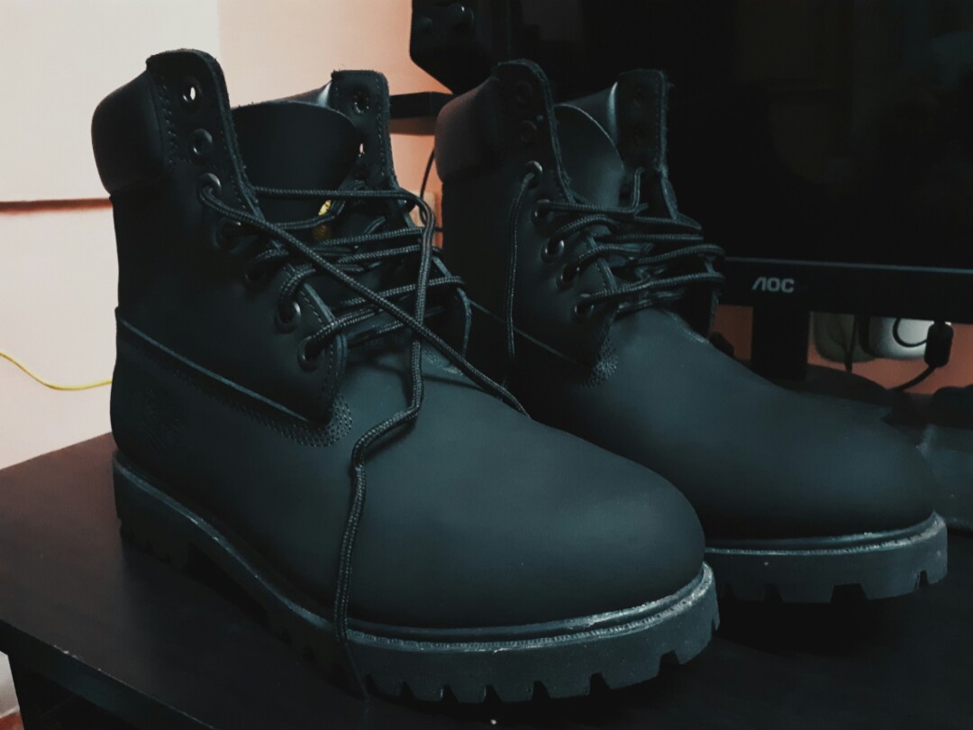 timberland matte black boots