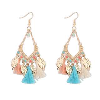 BN Instock Peach, Blue, Orange and Gold Earrings