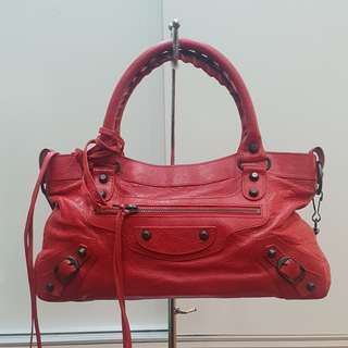 Balenciaga red classic first mororcycle bag With dustbag Preloved excellent condition