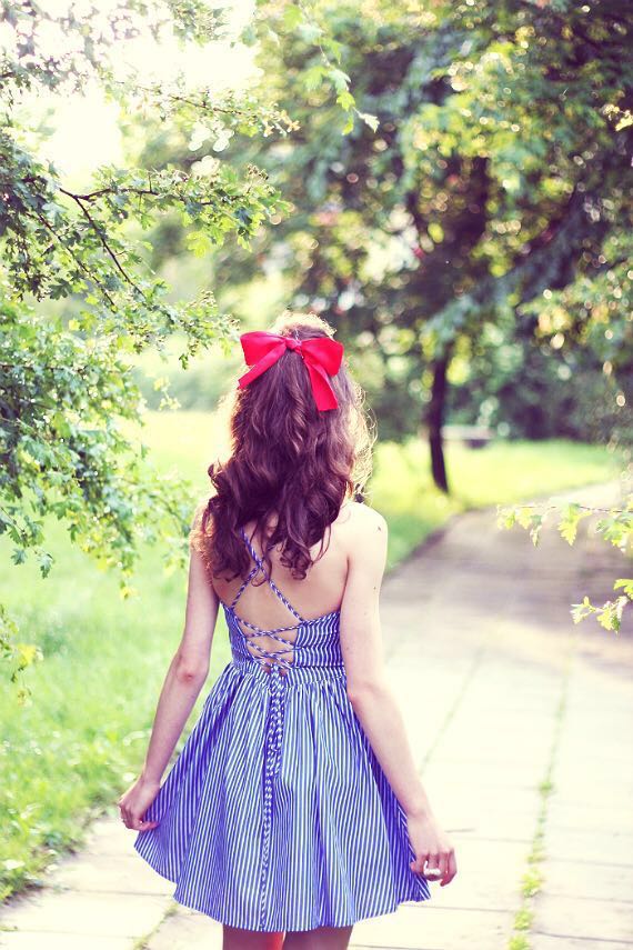 American Apparel Inspired Stripes Tie Back Dress
