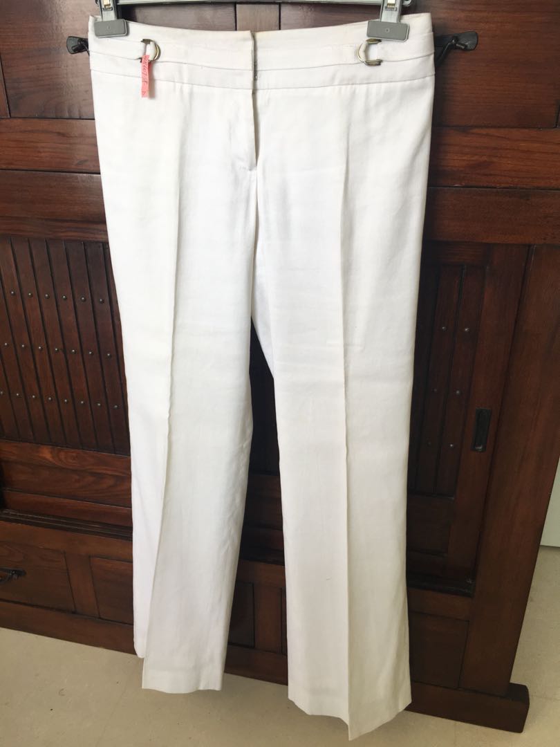 lined white trousers