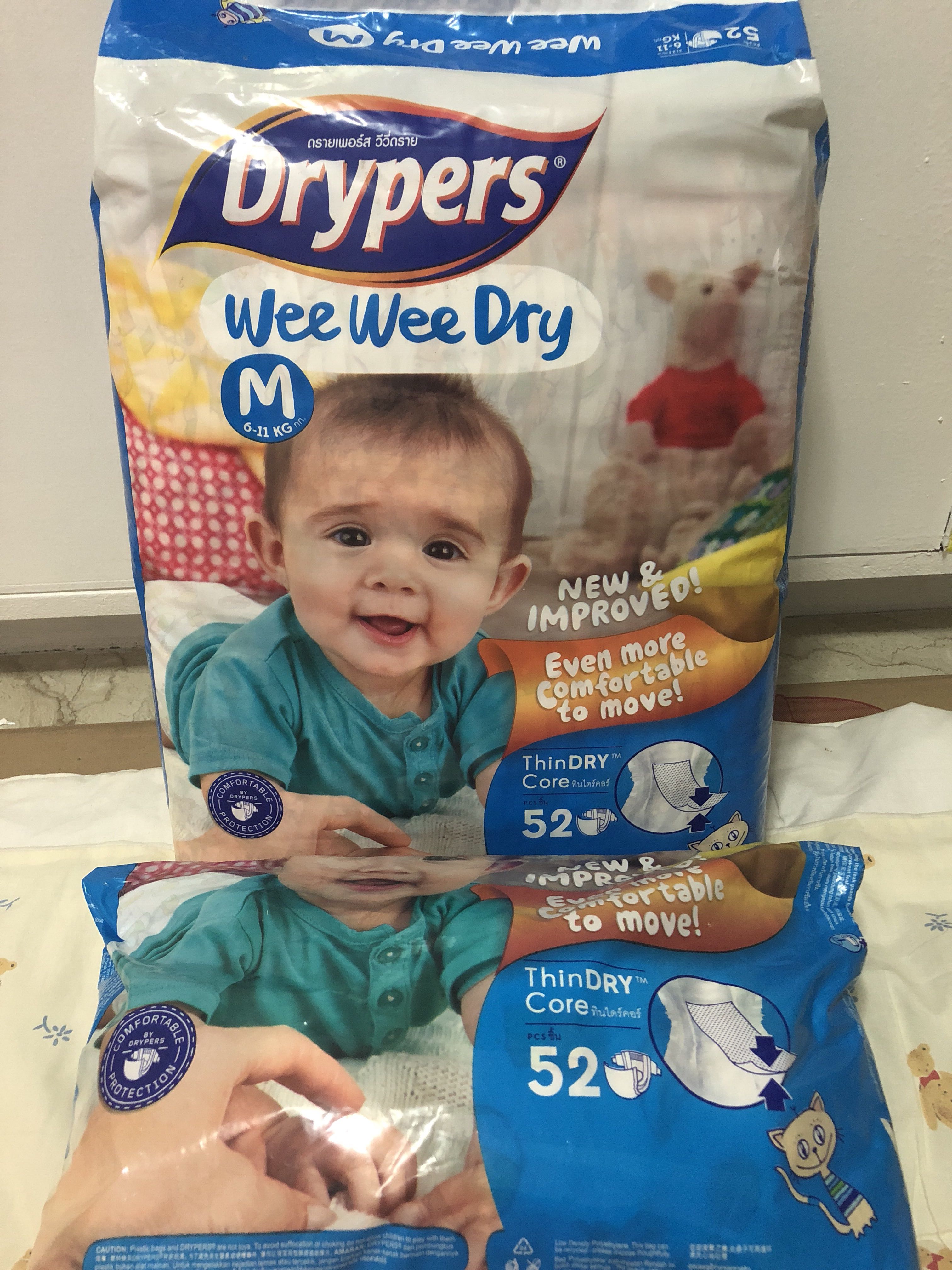 Drypers Wee Wee Dry Jumbo Diapers Medium, Babies & Kids, Others on ...