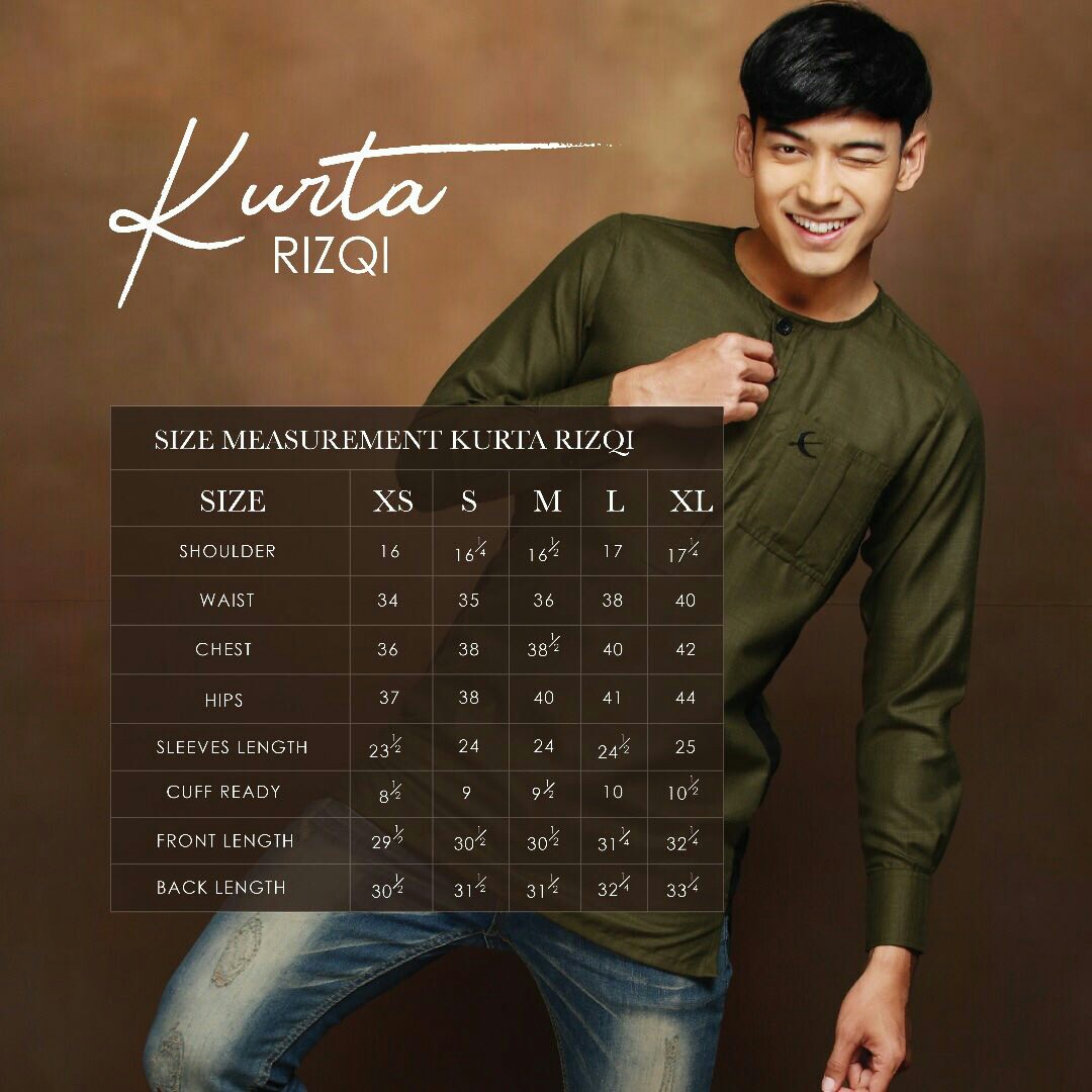 Ukuran Baju Melayu Elrah
