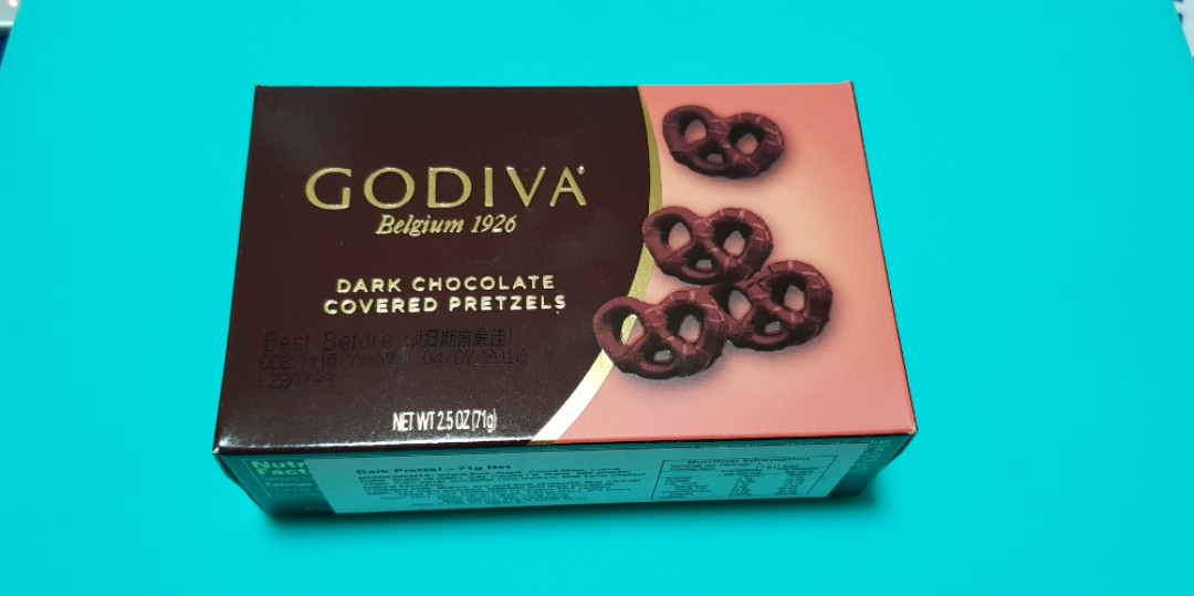 Godiva Dark Chocolate Covered Pretzels, Food & Drinks, Packaged