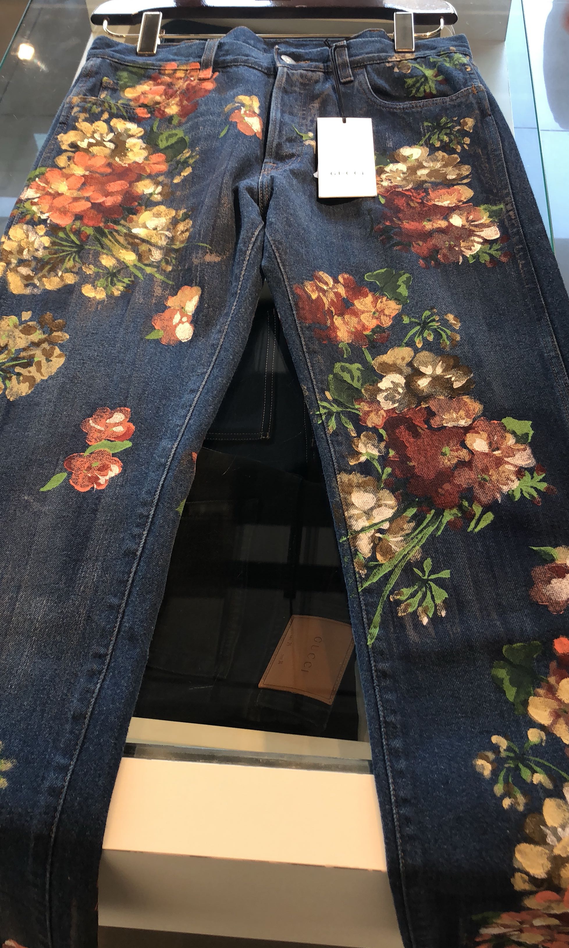 gucci flower jeans