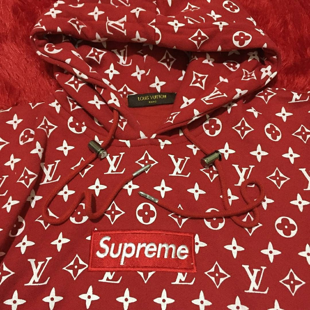 Hoodie supreme x lv harga sales