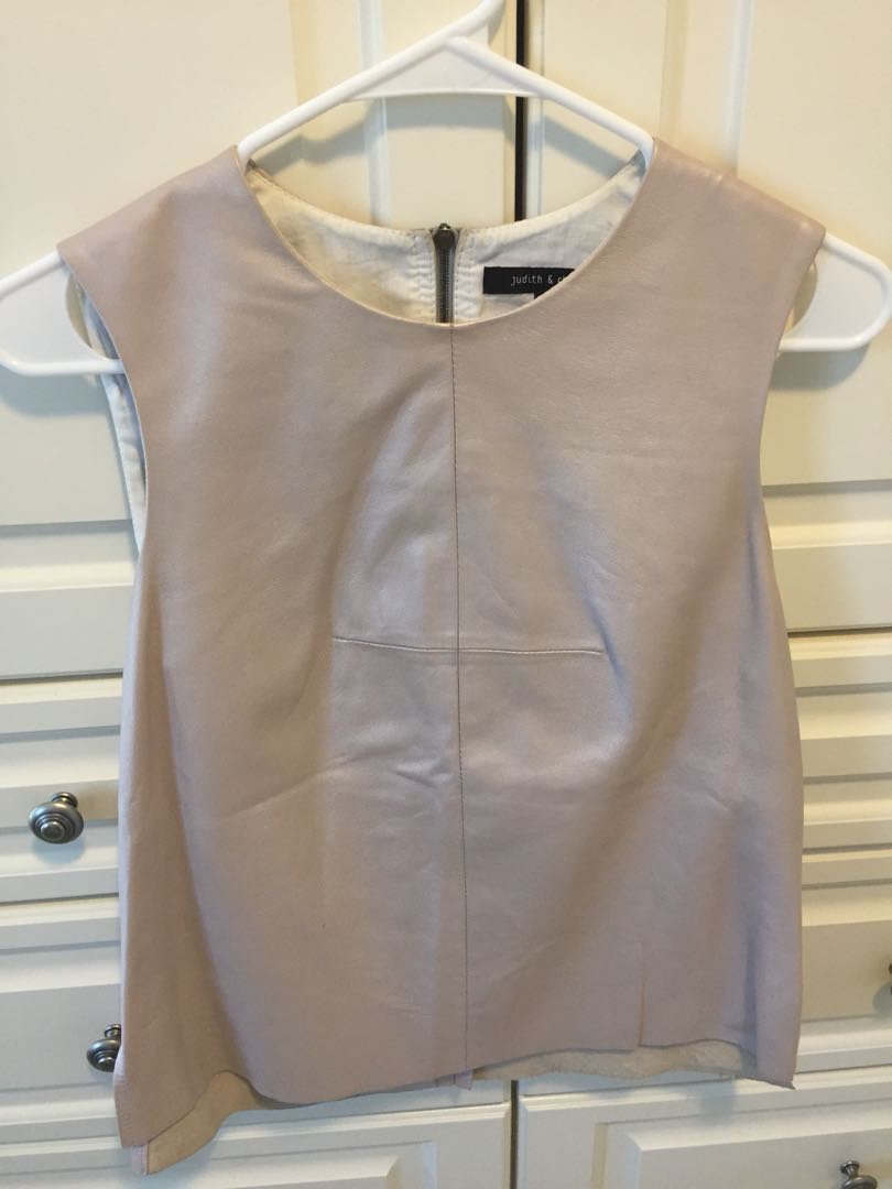 Judith And Charles Leather Top Women S Fashion Clothes On Carousell