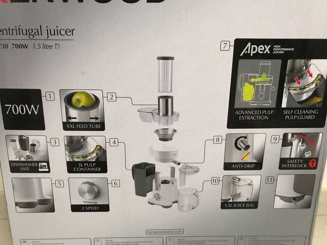 Kenwood Juicer JE730, TV & Home Appliances, Kitchen Appliances, Juicers
