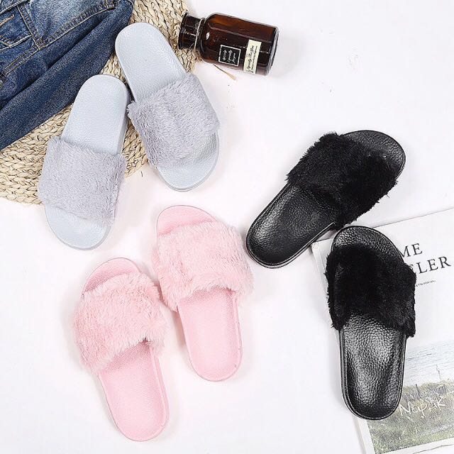 Puma Fenty Sandal Inspired Fluffy Slippers Women s Fashion