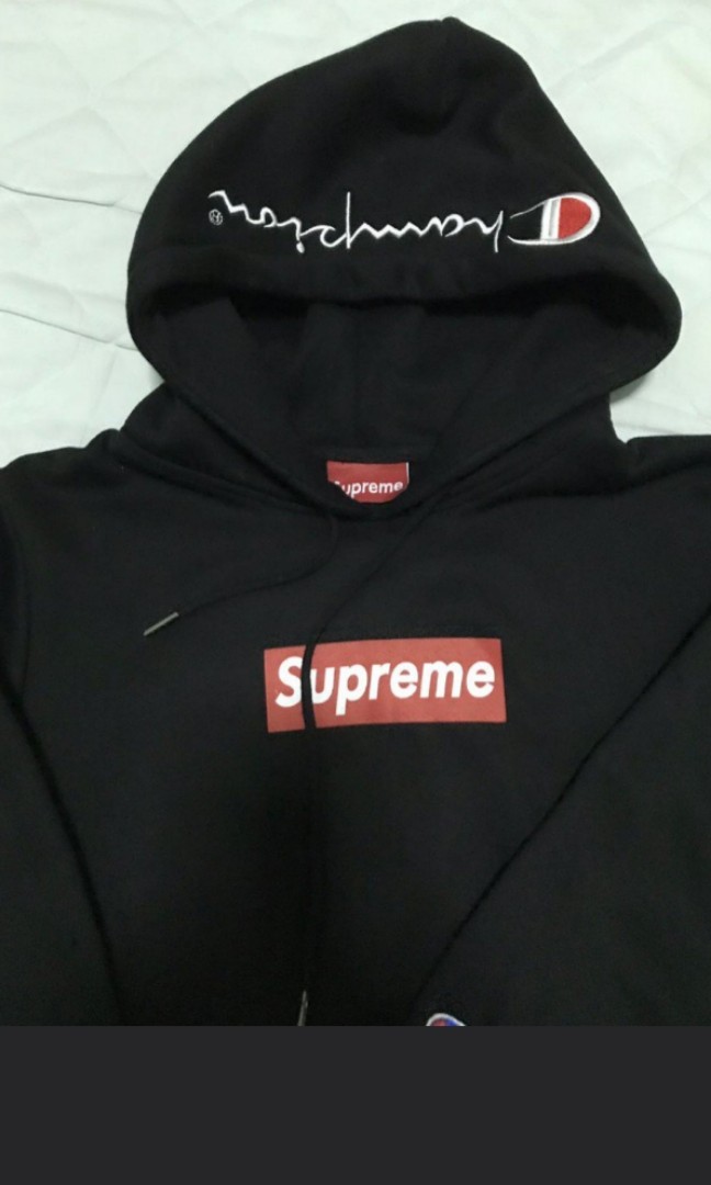 Champion and supreme store hoodie