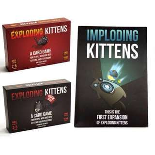3 Box Set Exploding Kittens Imploding Card Board Party Game