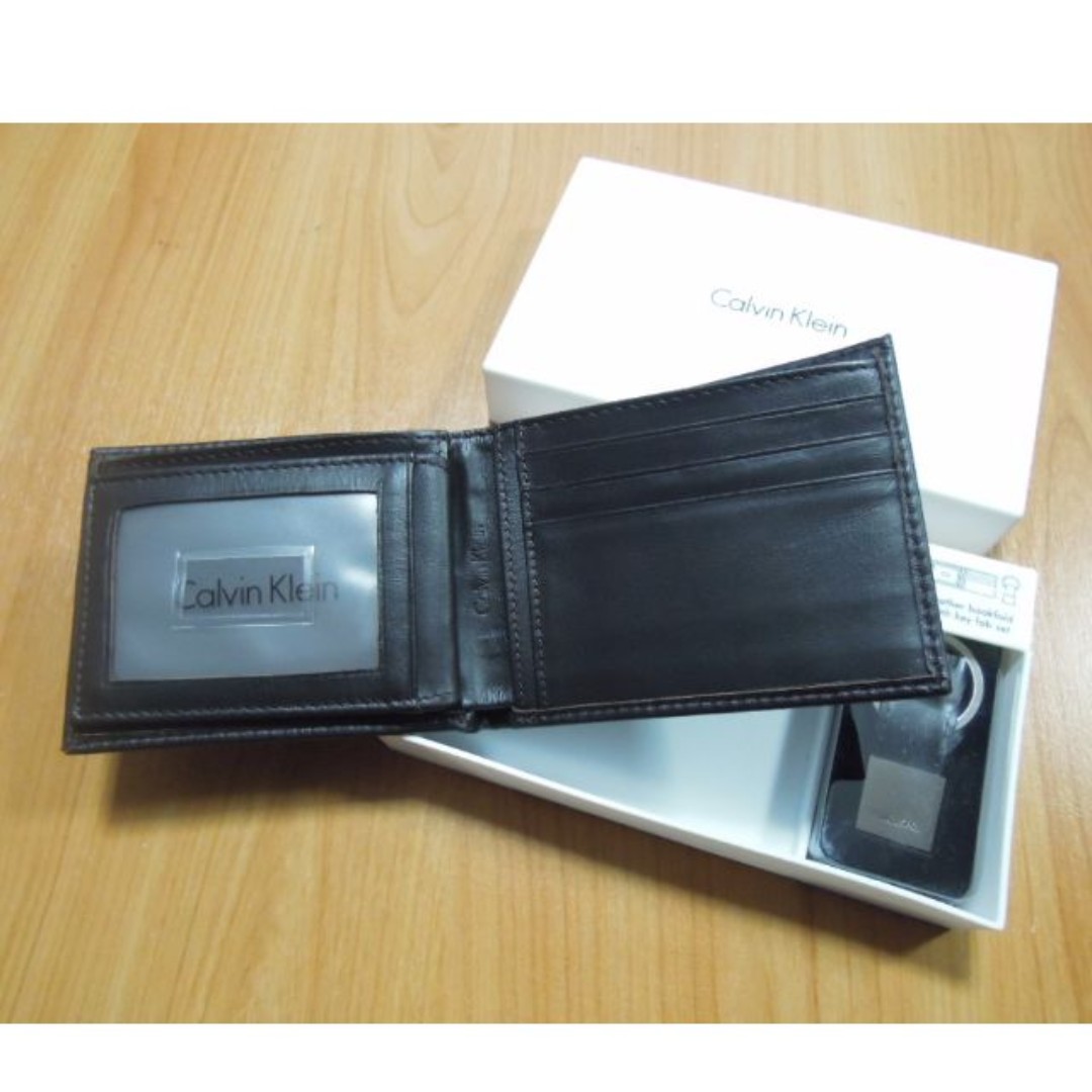 calvin klein men's rfid blocking leather bifold wallet