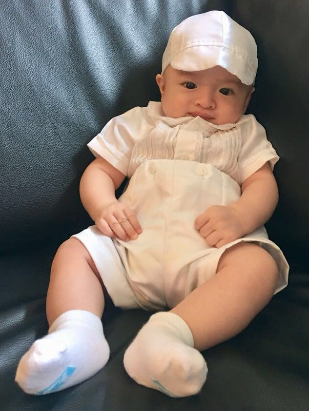 baby boy white christening outfit