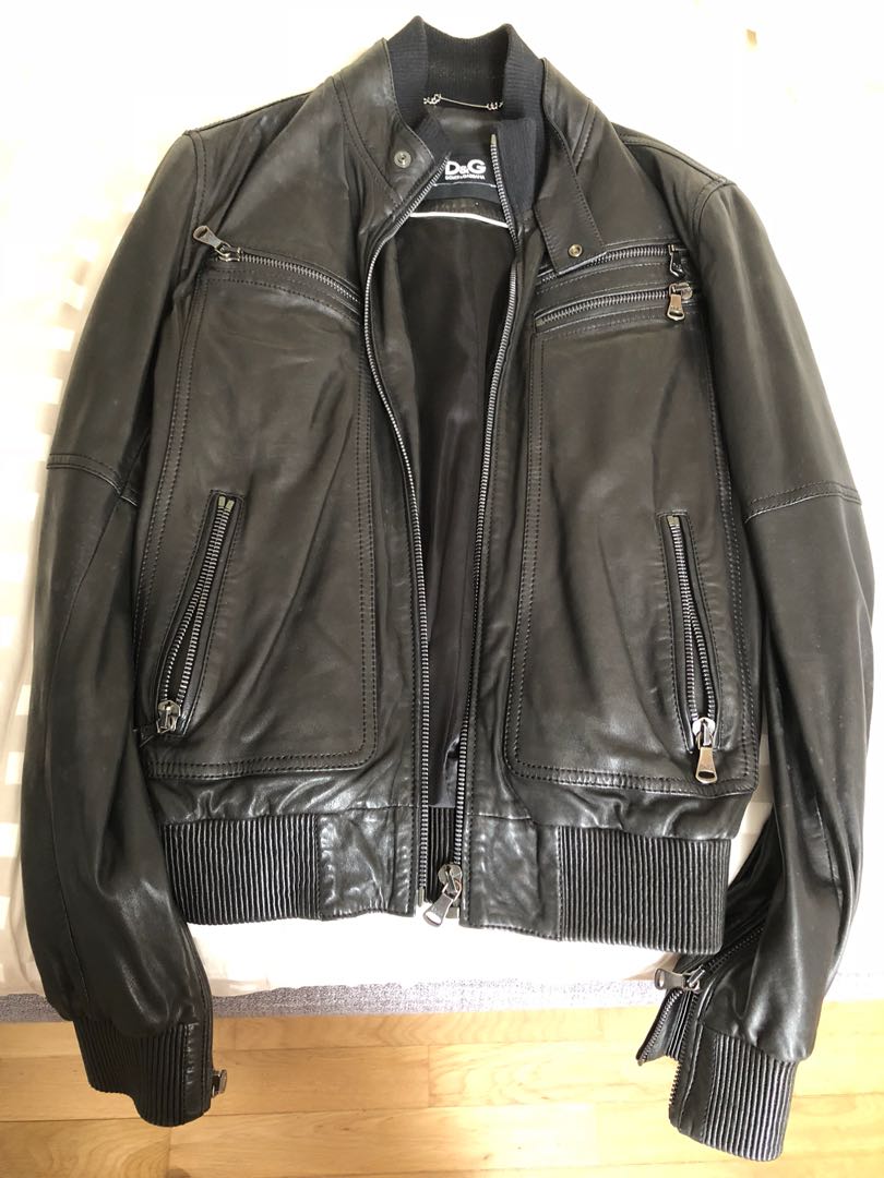 d & g leather jackets mens