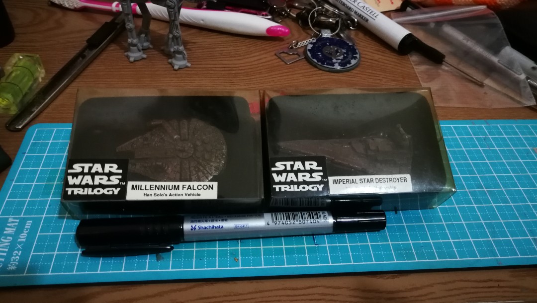 FREE POSTAGE Star wars (Category: Toys & Games) located in Kuala Lumpur. Submitted by adeebrosli (Listing ID 166345786, Image 1). Description: vintage Star wars trilogy vehicle lot. imperial star destroyer and millennium falcon. scale 1:64 item from uk. never opened. sell to clear some space..