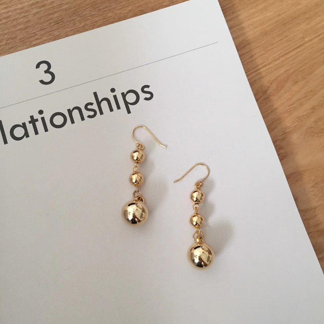 Gold shop bead earrings