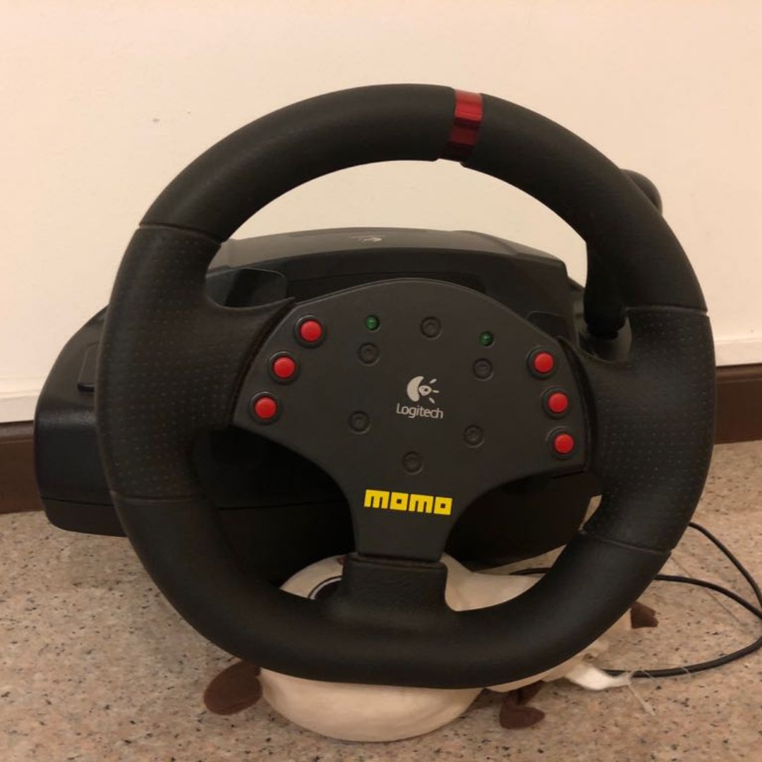 Logitech Momo Racing Wheel Usb Without Pedal Toys Games Video Gaming Gaming Accessories On Carousell - momo wheel roblox