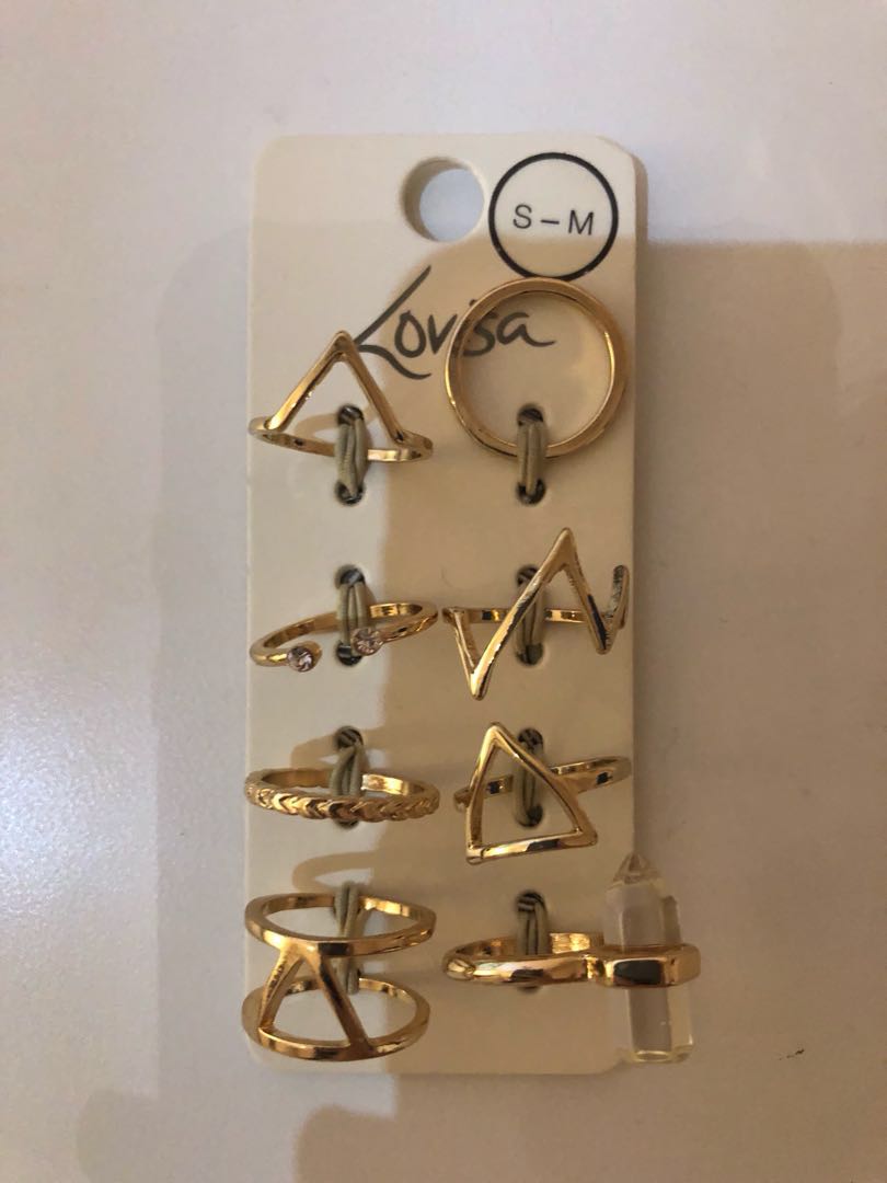 Lovisa Gold Ring Set Women S Fashion Jewellery On Carousell