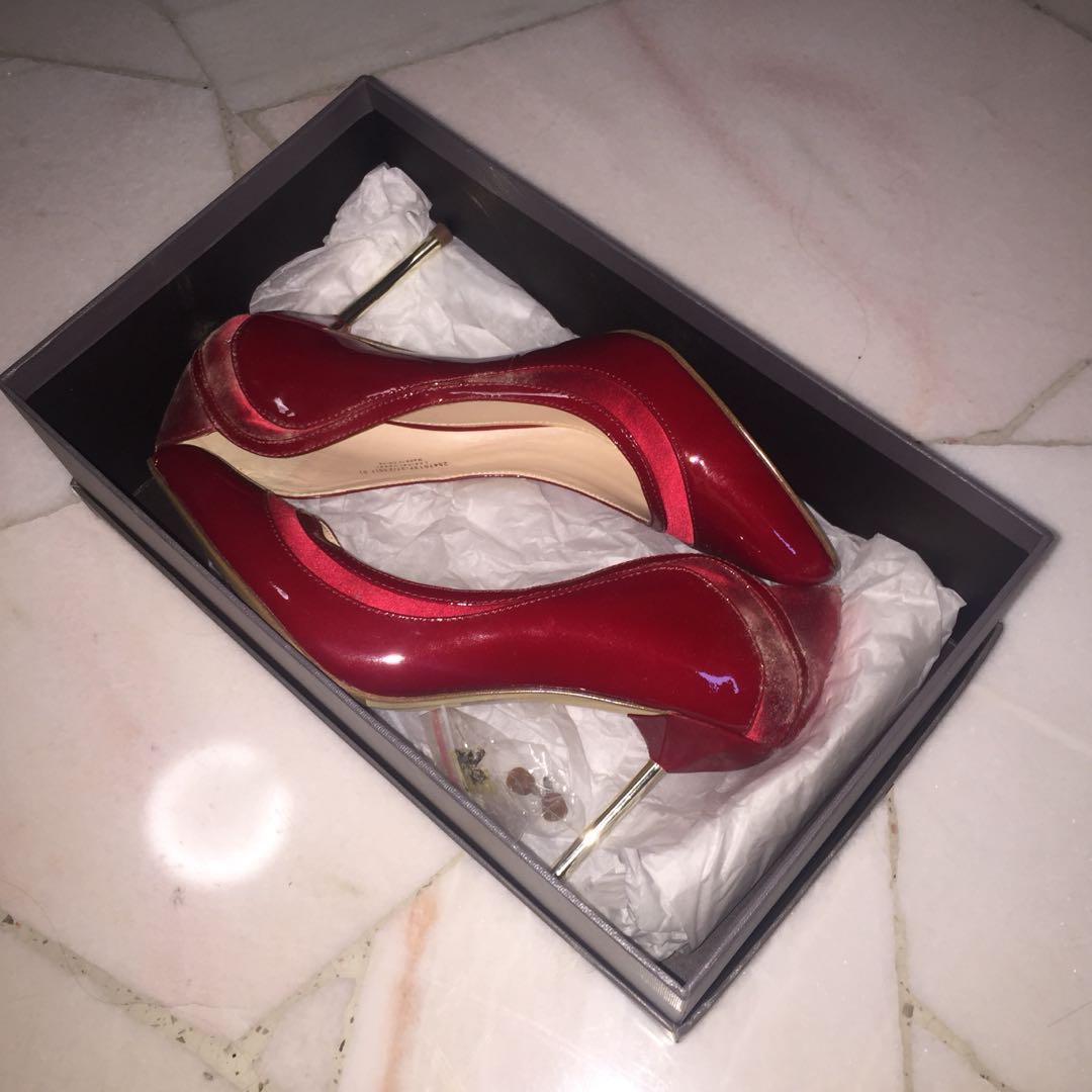 Pedro Shoes Red Stiletto 3 inch Heels 