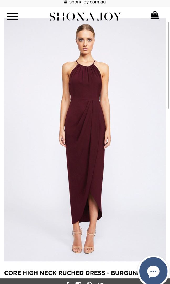 shona joy core cocktail dress burgundy Shona Joy - Core Cocktail Burgundy