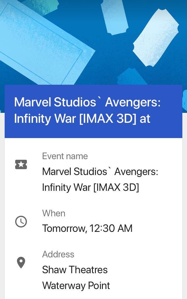 Sneak Preview Midnight Show Infinity War Imax3d Entertainment Events Concerts On Carousell