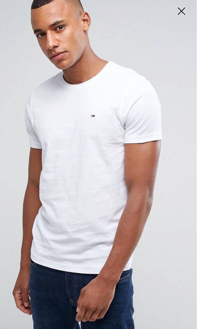 Tommy Hilfiger White Tee BMWT Men s Fashion Tops Sets Tshirts Polo Shirts on Carousell