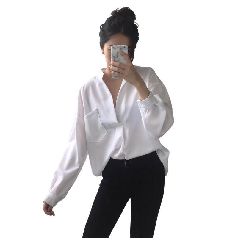 korean white blouse
