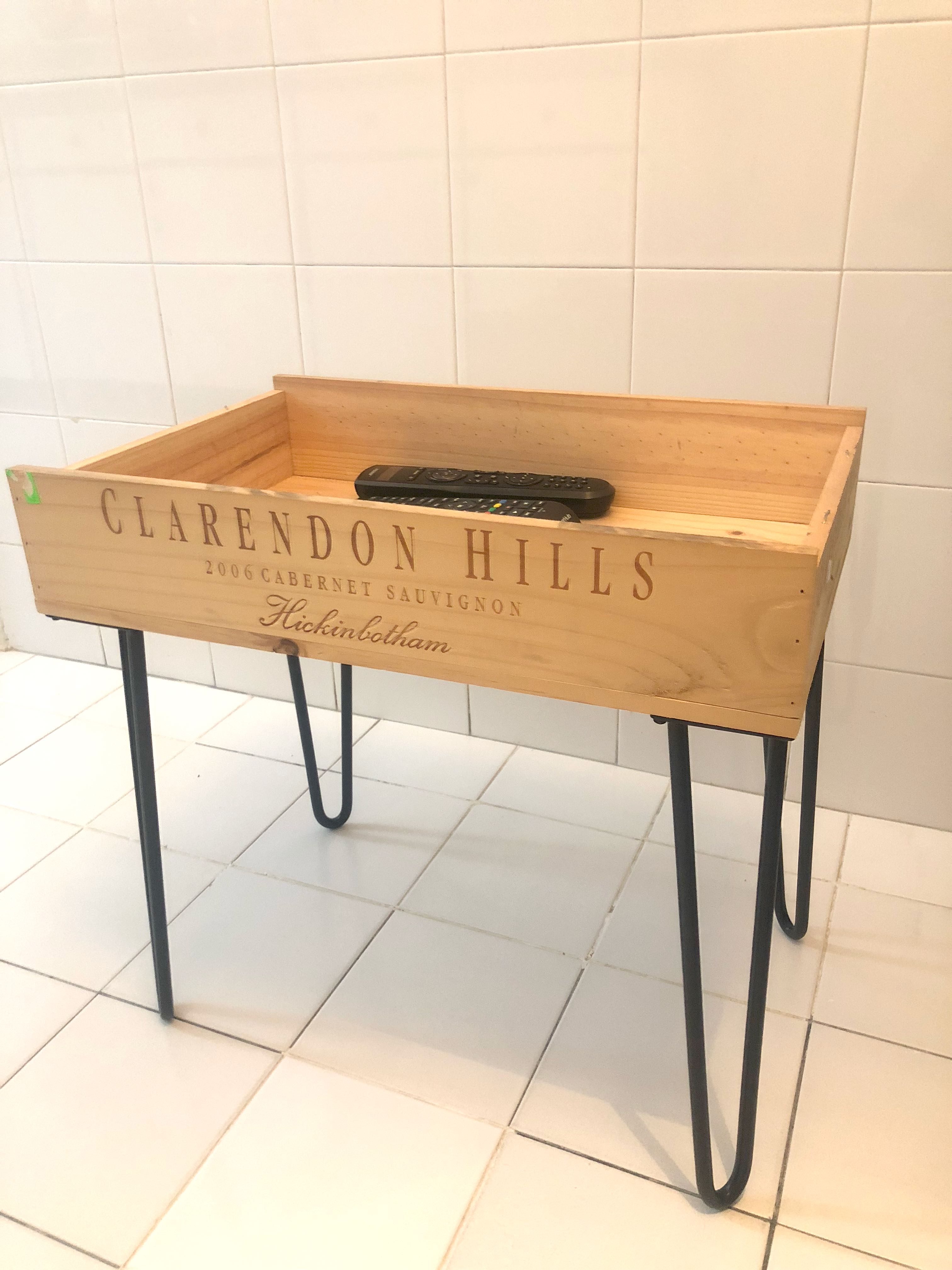 wine box side table