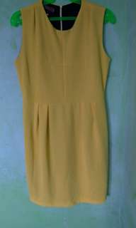 Yellow Office Elegant Dress