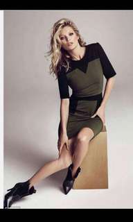 Mango Suit military olive dress