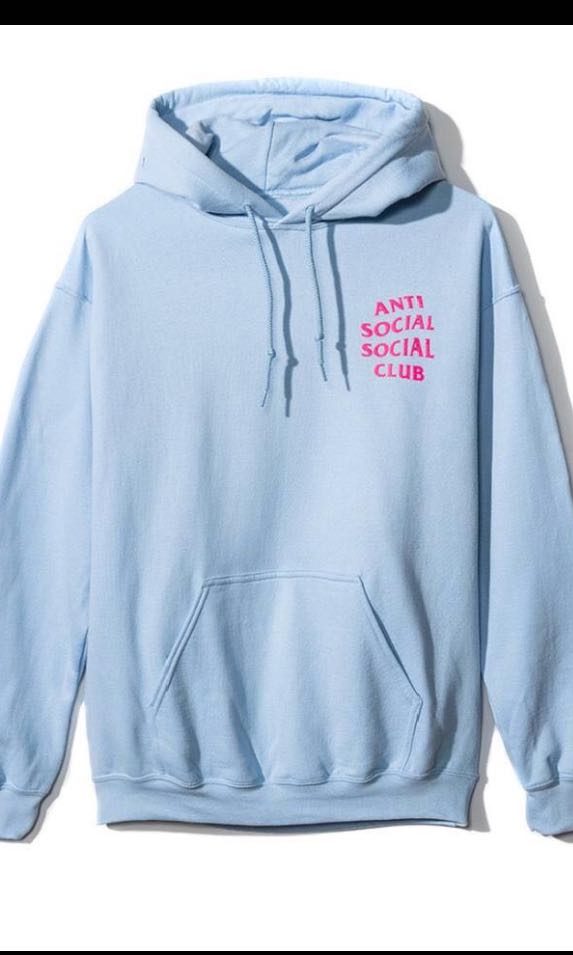 anti social social club hoodie baby blue