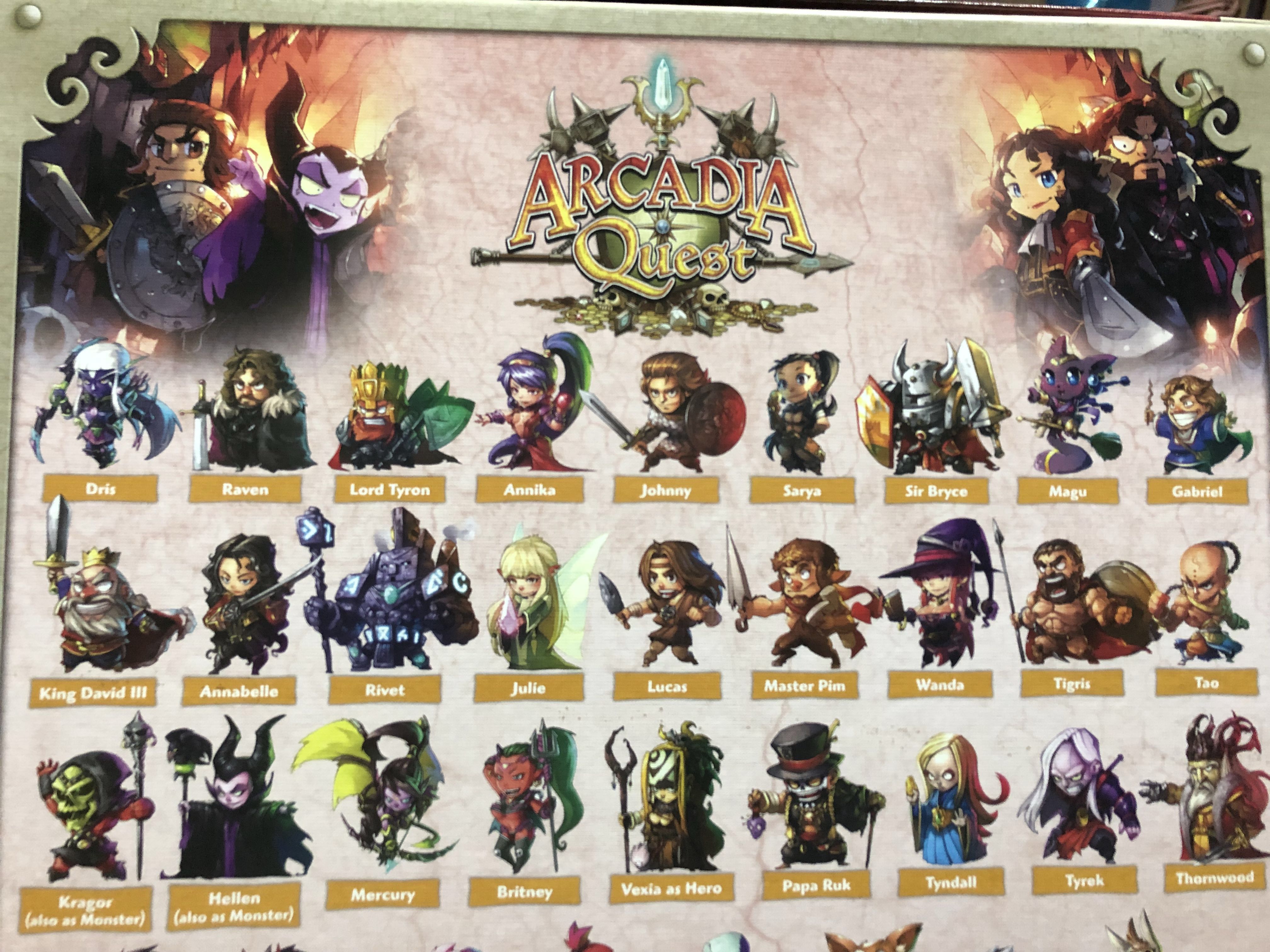 25x Arcadia Quest Heroes Board Game Miniatures Kickstarter Exclusive CMON New
