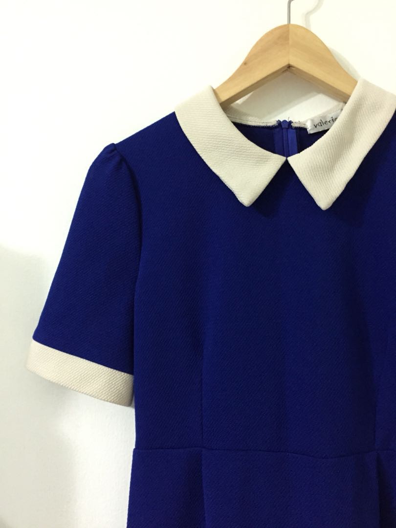 blue collared dress